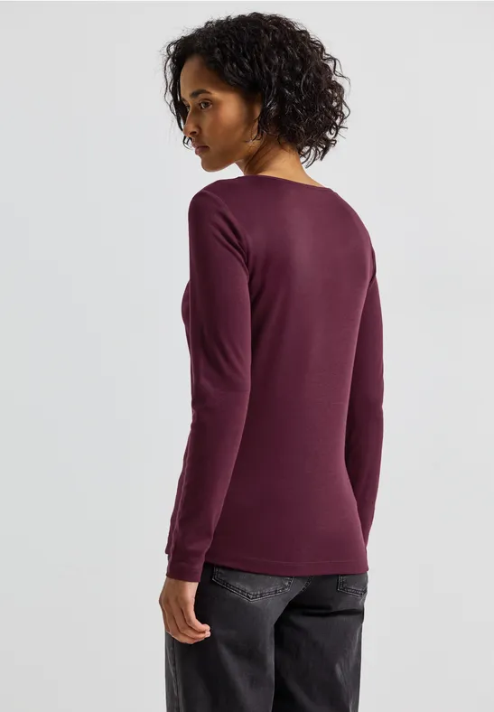 Shirt mit Carrée Ausschnitt noble red
