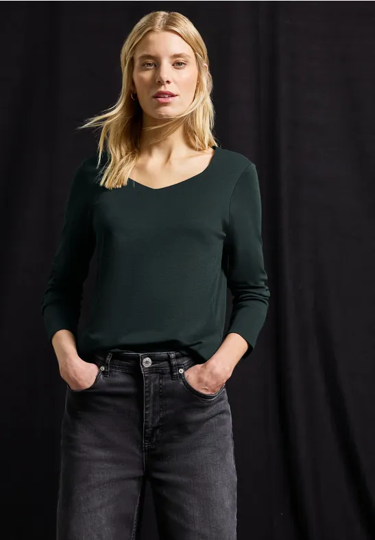 T-shirt avec encolure carrée evernight green