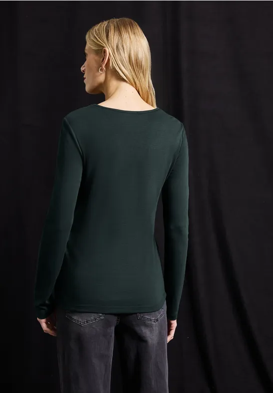 T-shirt avec encolure carrée evernight green