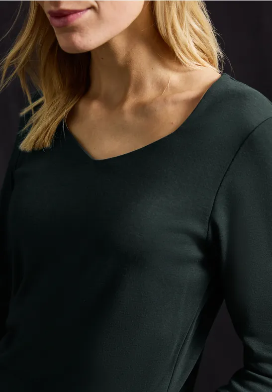 T-shirt avec encolure carrée evernight green