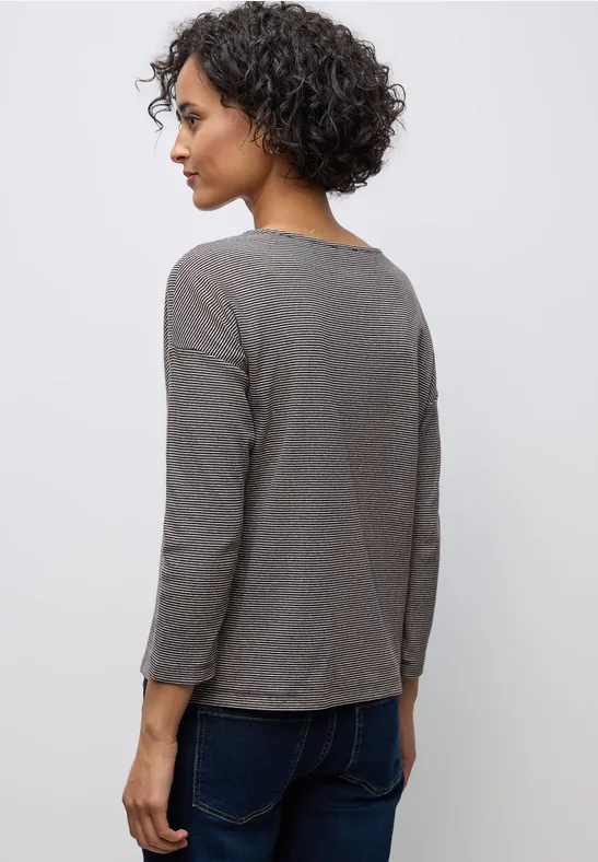 Shirt mit Rippstruktur deep roast brown