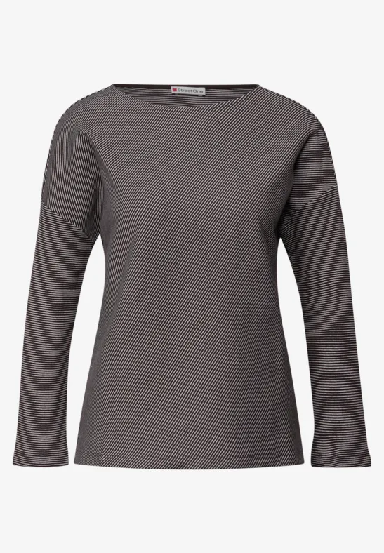 Shirt mit Rippstruktur deep roast brown
