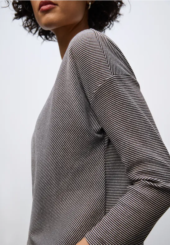 Shirt mit Rippstruktur deep roast brown
