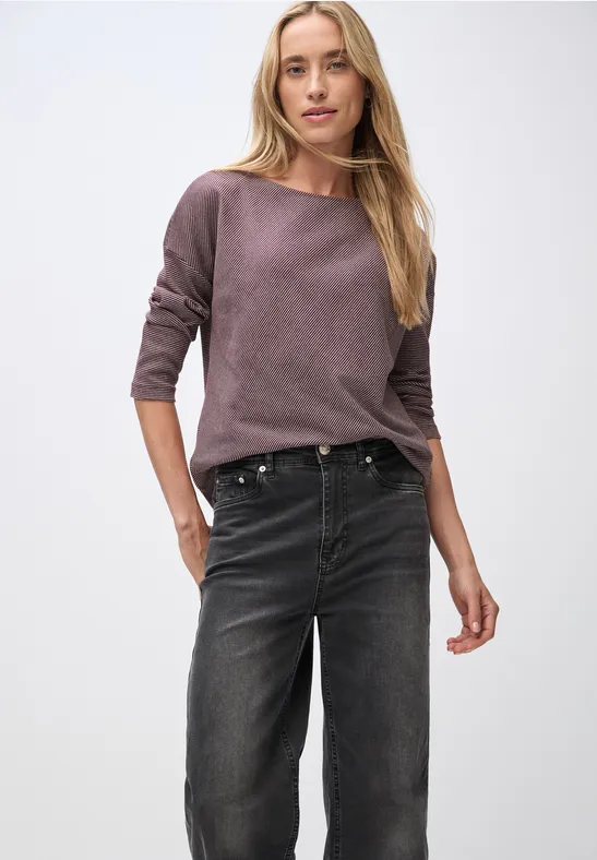 Shirt mit Rippstruktur Jazz Berry