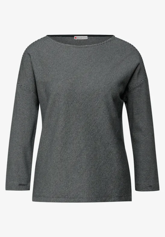 Shirt mit Rippstruktur evernight green
