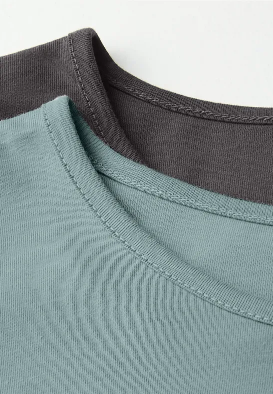 2er-Pack Langarmshirts arona blue/darkest brown