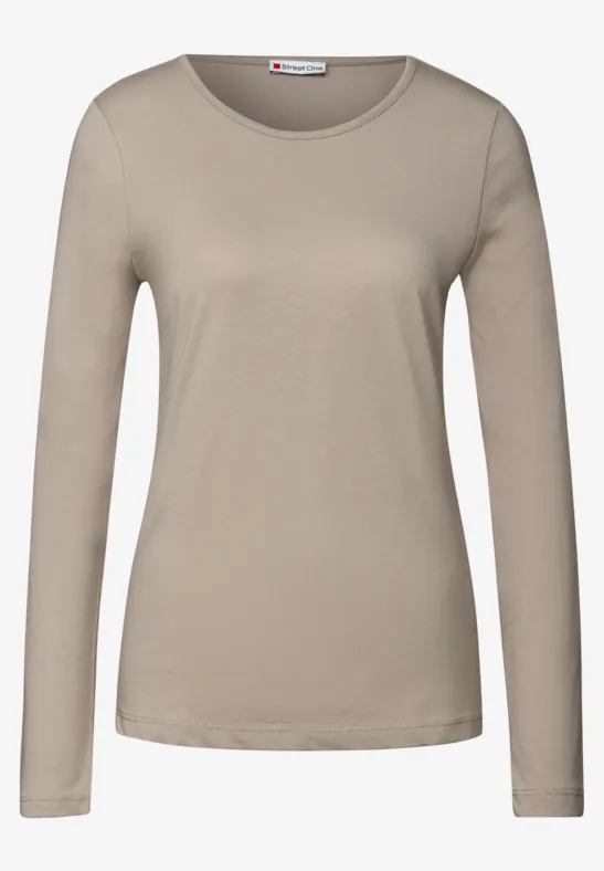 2er-Pack Langarmshirts black/morning beige