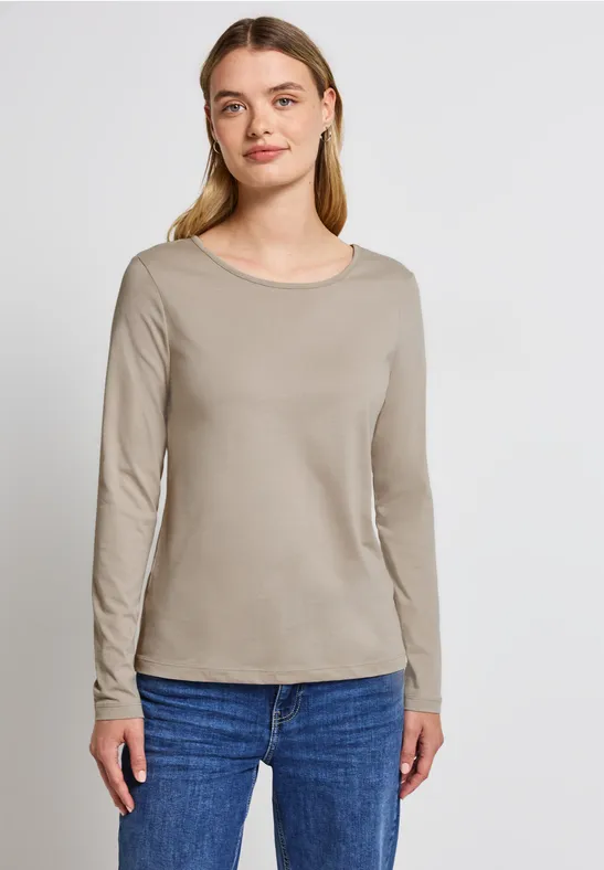2er-Pack Langarmshirts black/morning beige