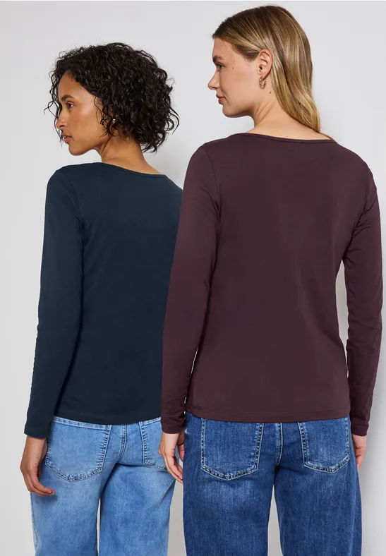 2-pack shirts met lange mouwen null