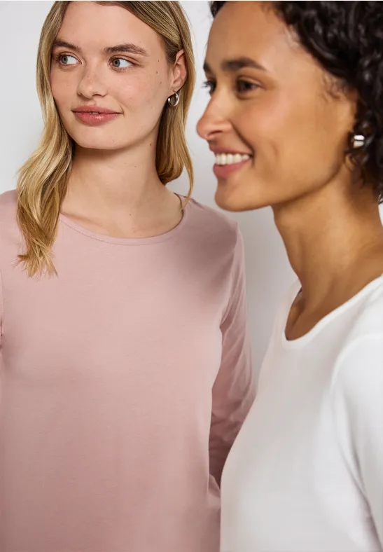 2er-Pack Langarmshirts off white/faded rose