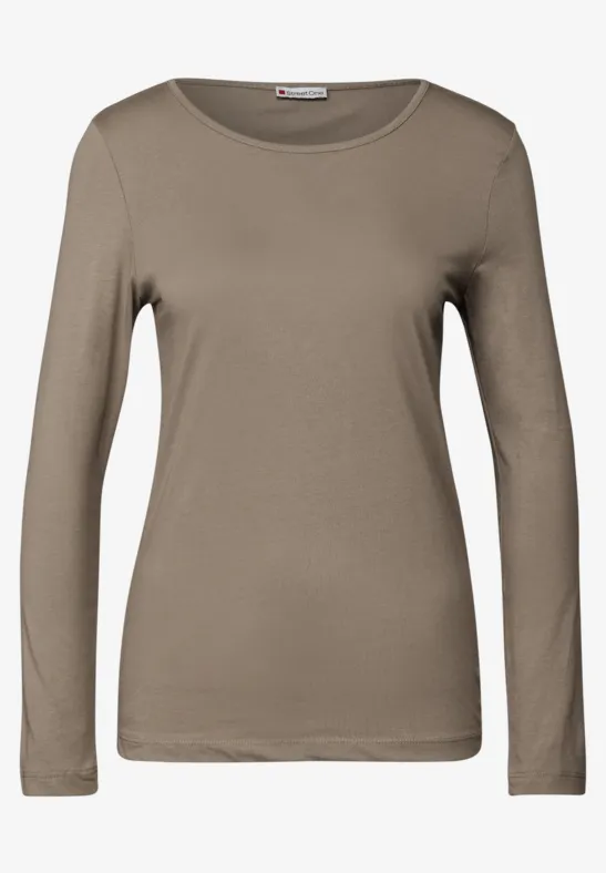 2er-Pack Langarmshirts white/bark brown