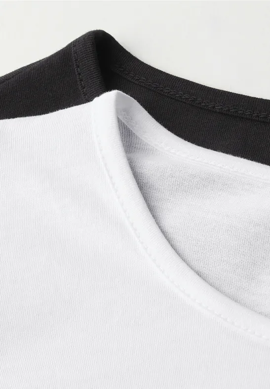 2er-Pack Langarmshirts white/black