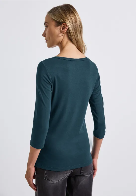 Basic Shirt mit Knopfdetail tide blue