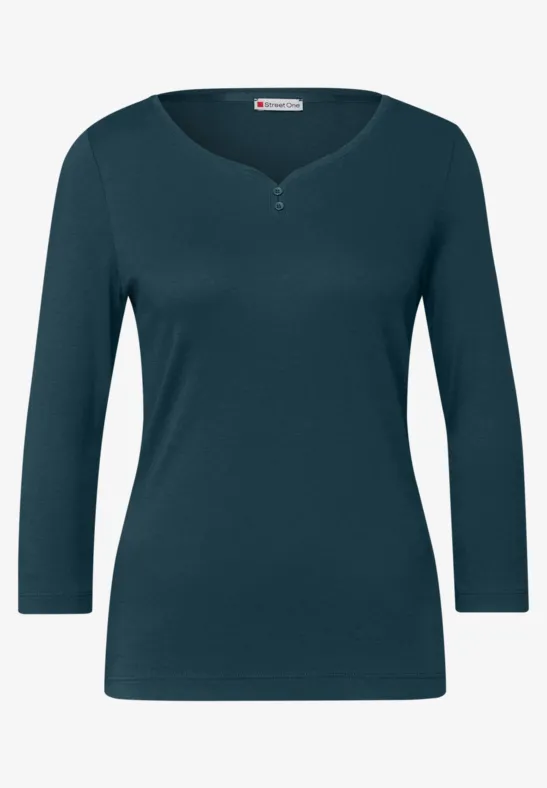 Basic Shirt mit Knopfdetail tide blue