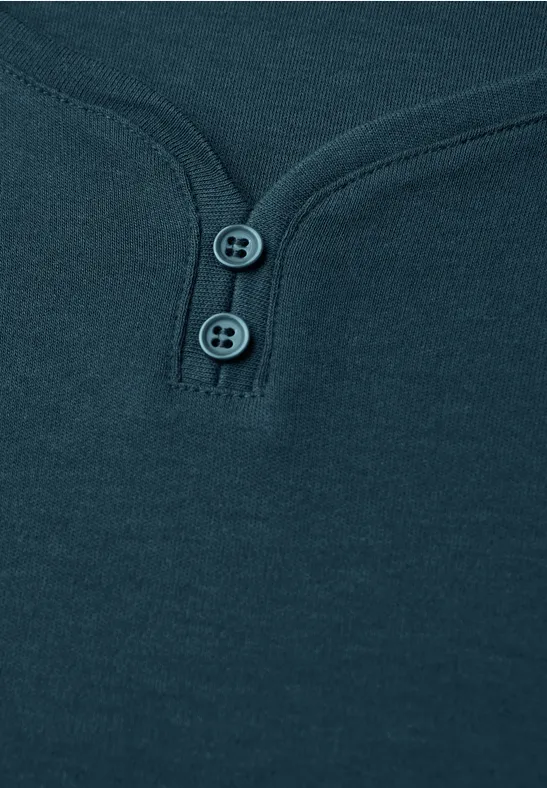 Basic Shirt mit Knopfdetail tide blue