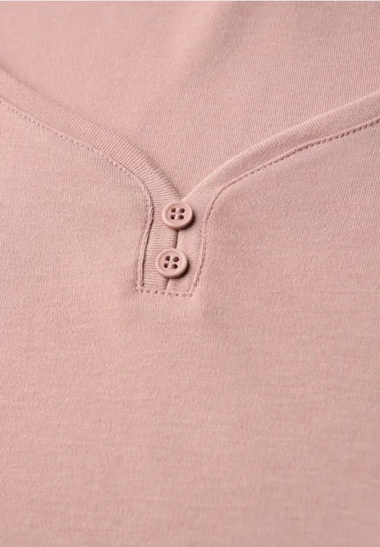 T-shirt basique avec détail de boutons faded rose