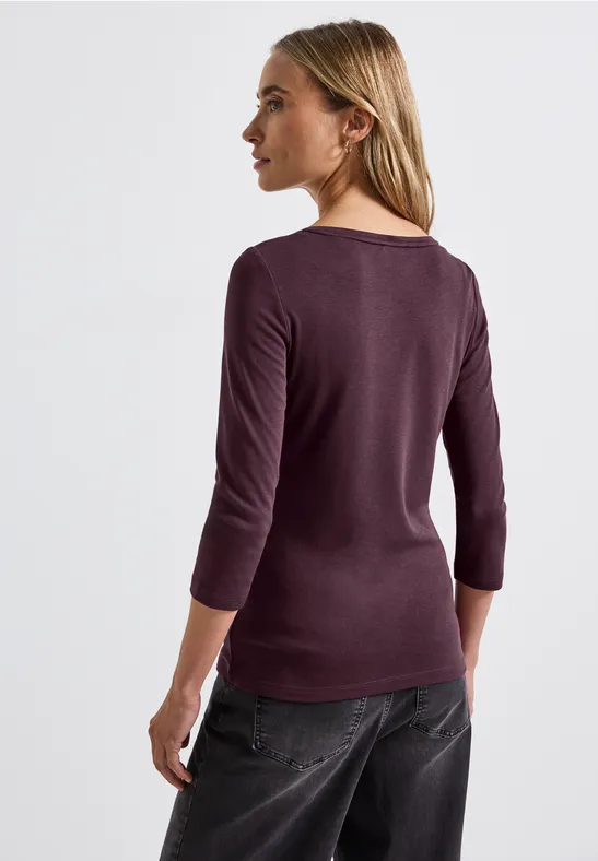 Basic Shirt mit Knopfdetail jazz berry