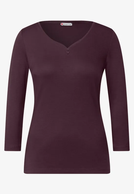 Basic Shirt mit Knopfdetail jazz berry