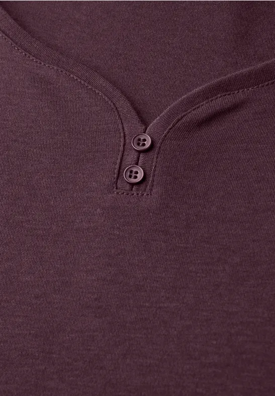 Basic Shirt mit Knopfdetail jazz berry