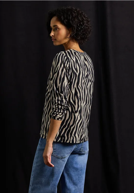 T-shirt imprimé au look tunique Black