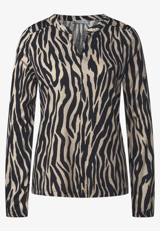 T-shirt imprimé au look tunique Black