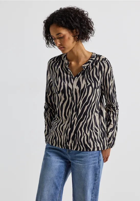T-shirt imprimé au look tunique Black