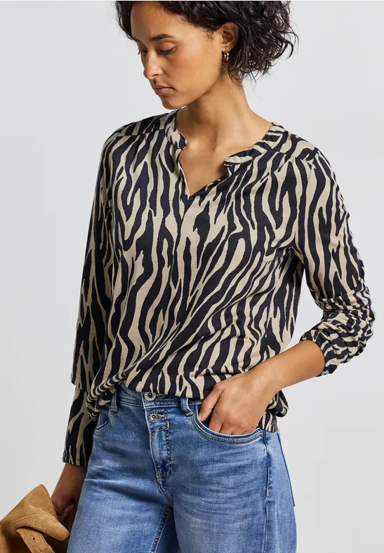 T-shirt imprimé au look tunique Black