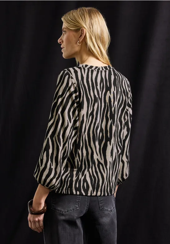 Zebra Jacquard Shirt Black
