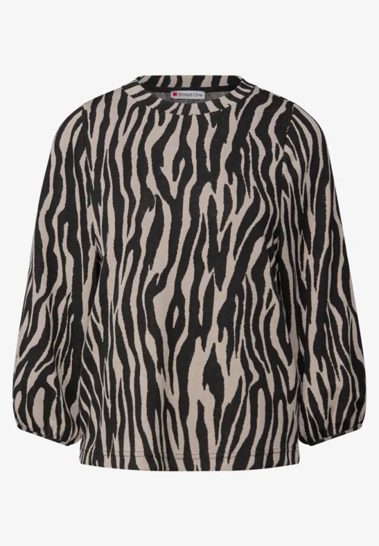 Zebra Jacquard Shirt Black