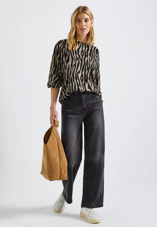 Zebra Jacquard Shirt Black