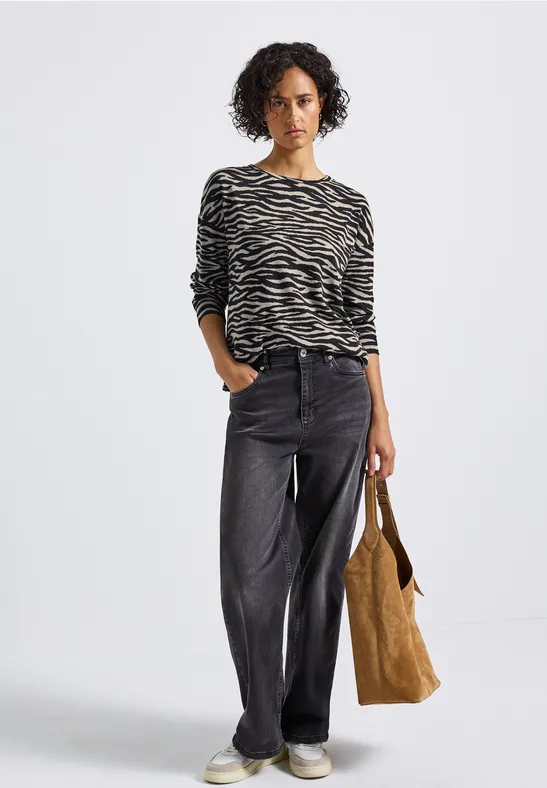 Kuscheliges Jacquard Shirt Black