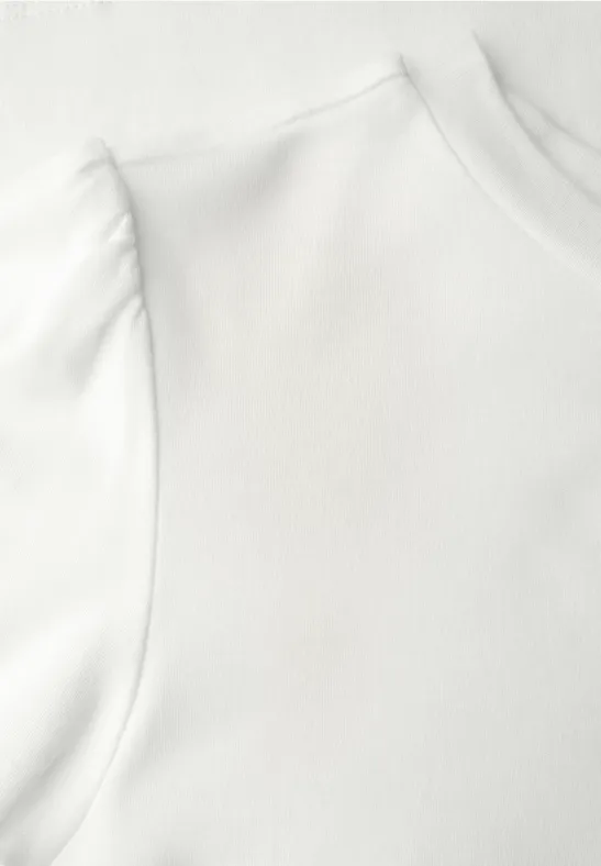 Basic T-Shirt mit Raffung off white