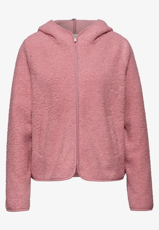 Teddyjas met capuchon powder pink