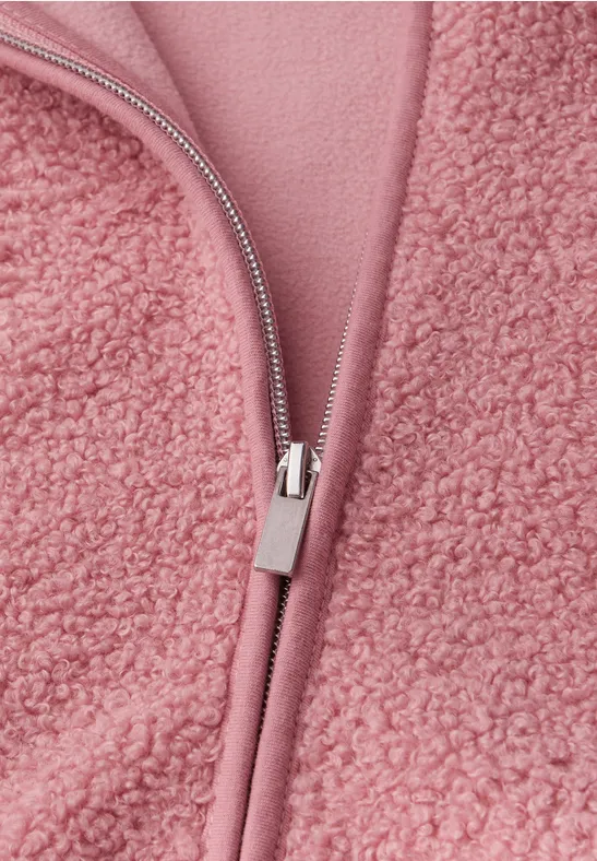 Teddyjas met capuchon powder pink