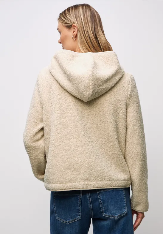 Teddy-Jacke mit Kapuze soft fawn beige