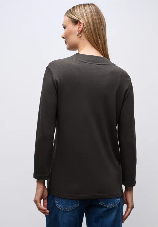 Basic Turtleneck Shirt darkest brown