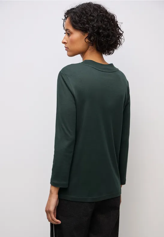 Basic Turtleneck Shirt evernight green