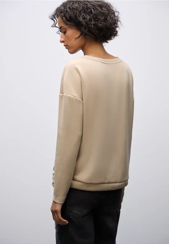 Silk-Look Shirt sanded beige