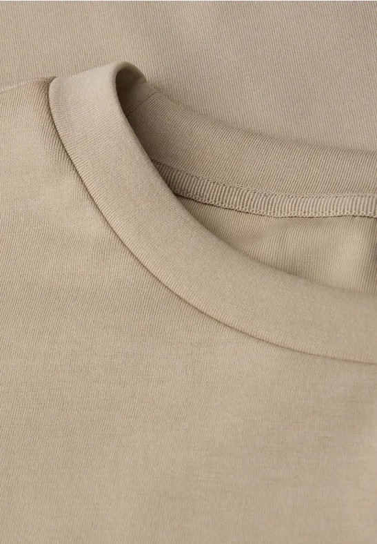 Silk-Look Shirt sanded beige