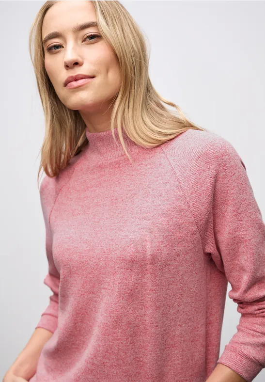 Kuscheliges Melange Shirt racing red mel.