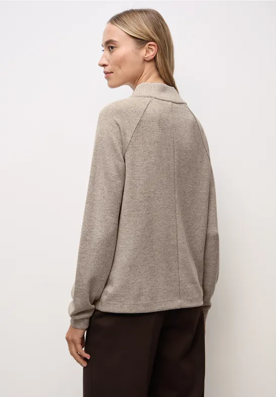 T-shirt douillet en mélange sanded beige mel.