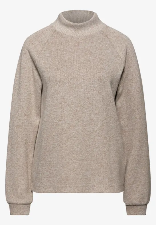 T-shirt douillet en mélange sanded beige mel.