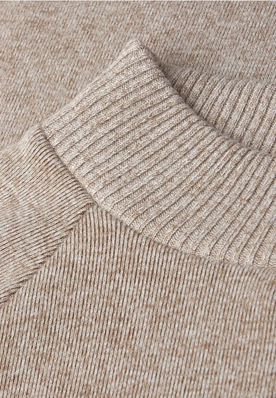 T-shirt douillet en mélange sanded beige mel.