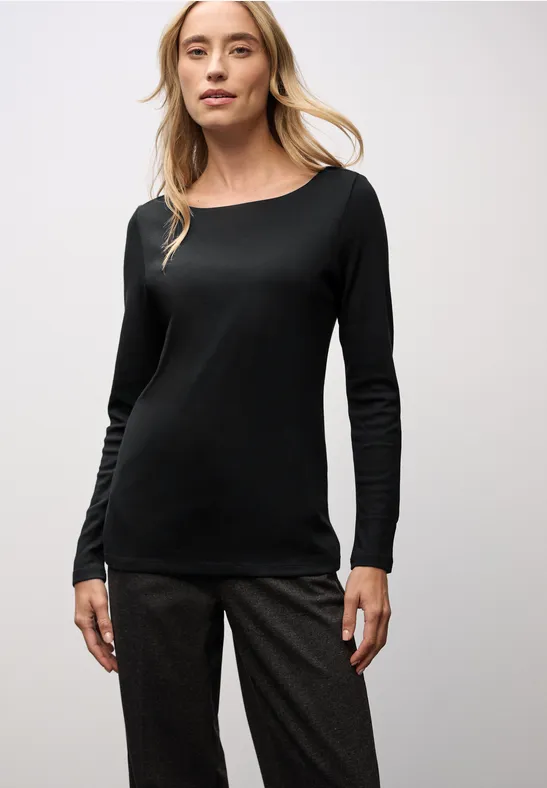 Basic Langarmshirt Black