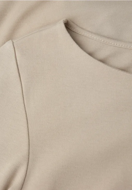 Basic Langarmshirt cotton beige