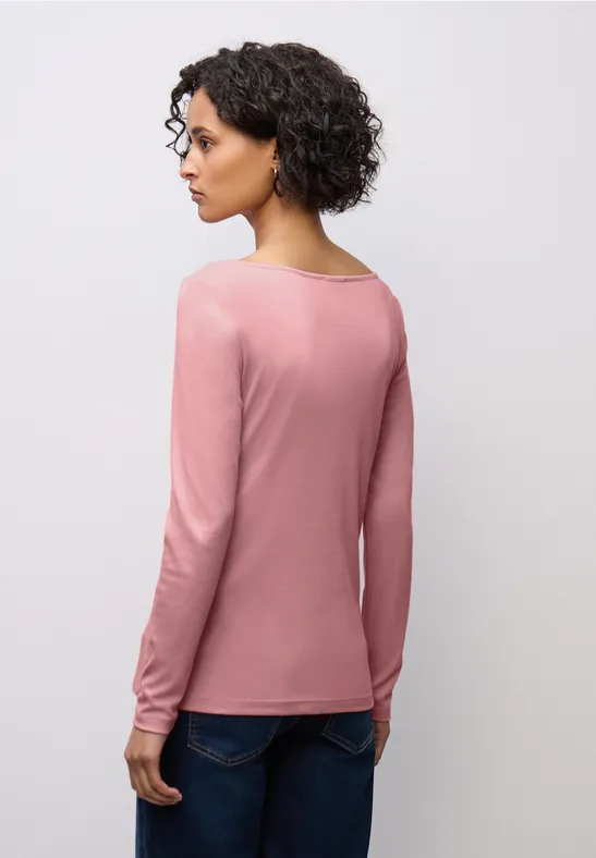 Basic Langarmshirt powder pink
