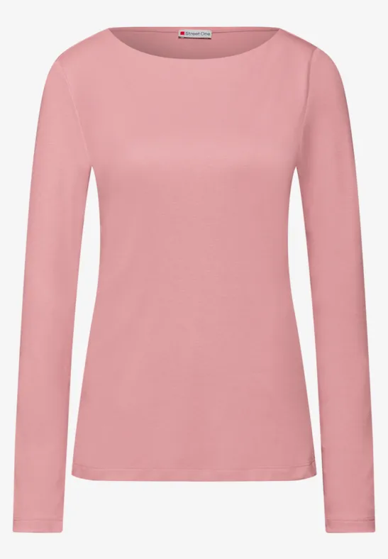 Basic Langarmshirt powder pink