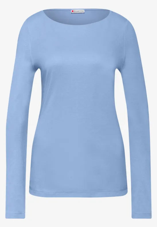 Basic Langarmshirt frosted blue