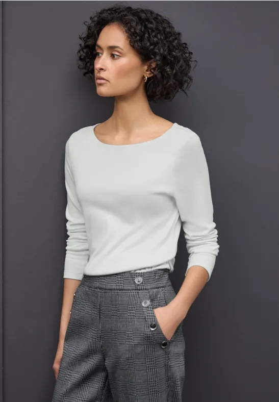 Basic Langarmshirt pelican grey