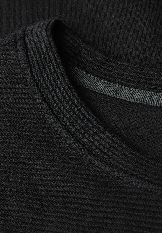 Strukturmix Shirt Black